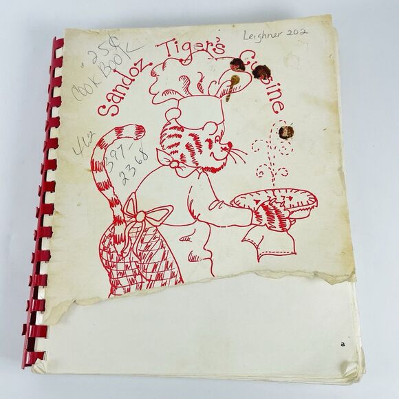 Sandoz Tigers Cuisine Elementary School Omaha NE VTG Spiral Bound Cookbook 1991 - Picture 1 of 11
